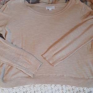 Joseph A. sweater top with flower detail fringe